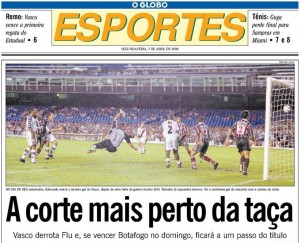 Aconteceu em 2 de abril: Vasco vence Fluminense por 3×2 pelo Carioca de 2000