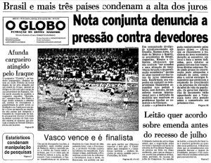 Vasco hoje (19/05/1984) – Roberto e a Lua