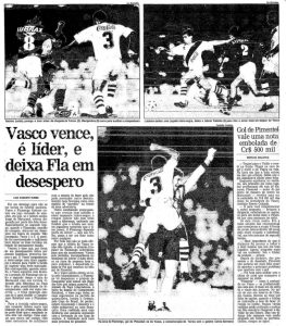 Vasco hoje (23/05/1993) – Pimentel explode no Maracanã