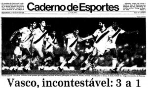 O Vasco hoje (12/06/1988) Sob o comando de Geovani, vitória fácil sobre o velho freguês