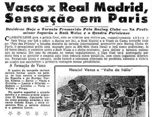 O Vasco hoje (14/06/1957) Um baile no Campeão Europeu