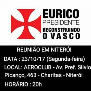 Presidente Eurico Miranda se reunirá com vascaínos na 2ª-feira à noite em Niterói
