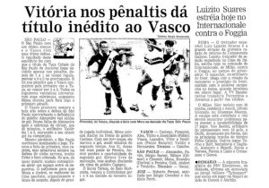 Relembre o título do Vasco na Copa São Paulo de Futebol Júnior