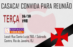 Casaca! convida para reunião terça, 16/10 às 19h