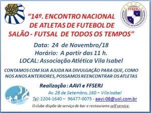 Convite para o “14º Encontro Futsal” na AA Vila Isabel