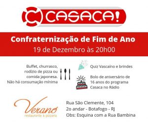 Confraternização de fim de ano e aniversário de 16 anos do programa Casaca! No Rádio