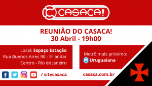 CASACA! convida para reunião na terça-feira, 30/04 às 19h