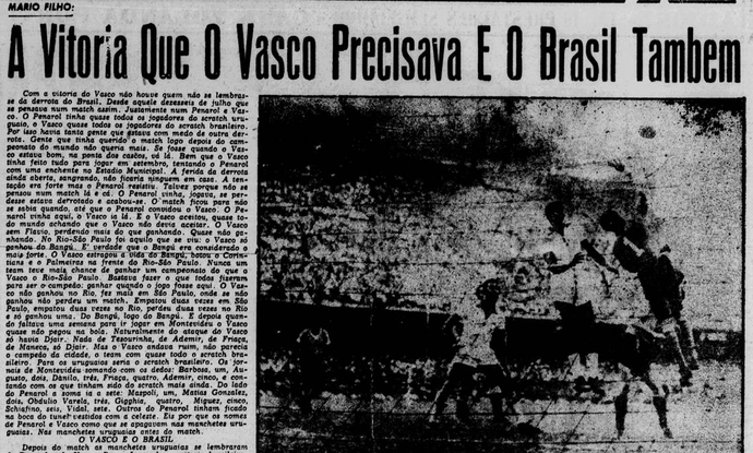 O dia que o Vasco vingou o Brasil