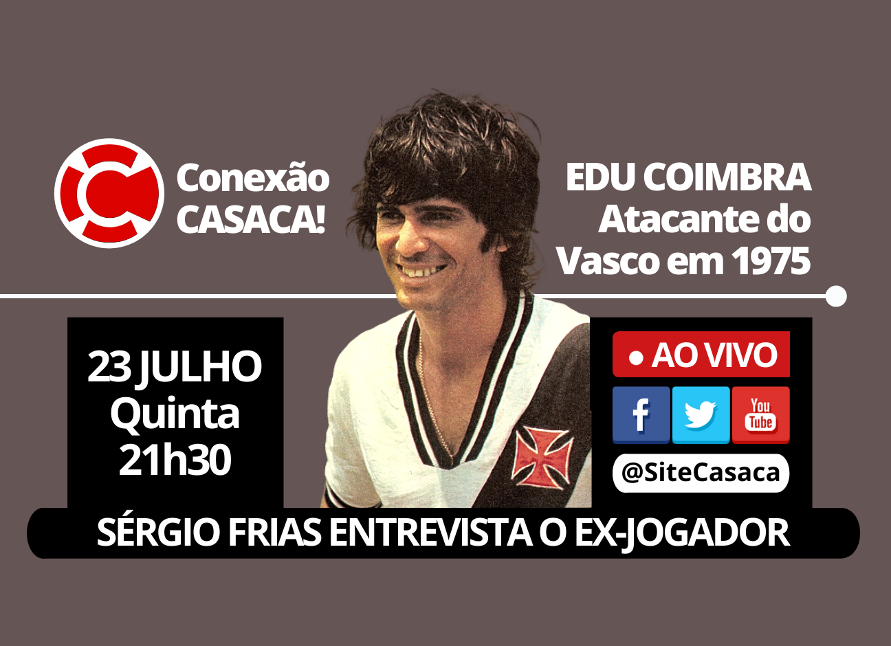 Conexão CASACA! – EDU COIMBRA, ex-jogador do Vasco em 1975