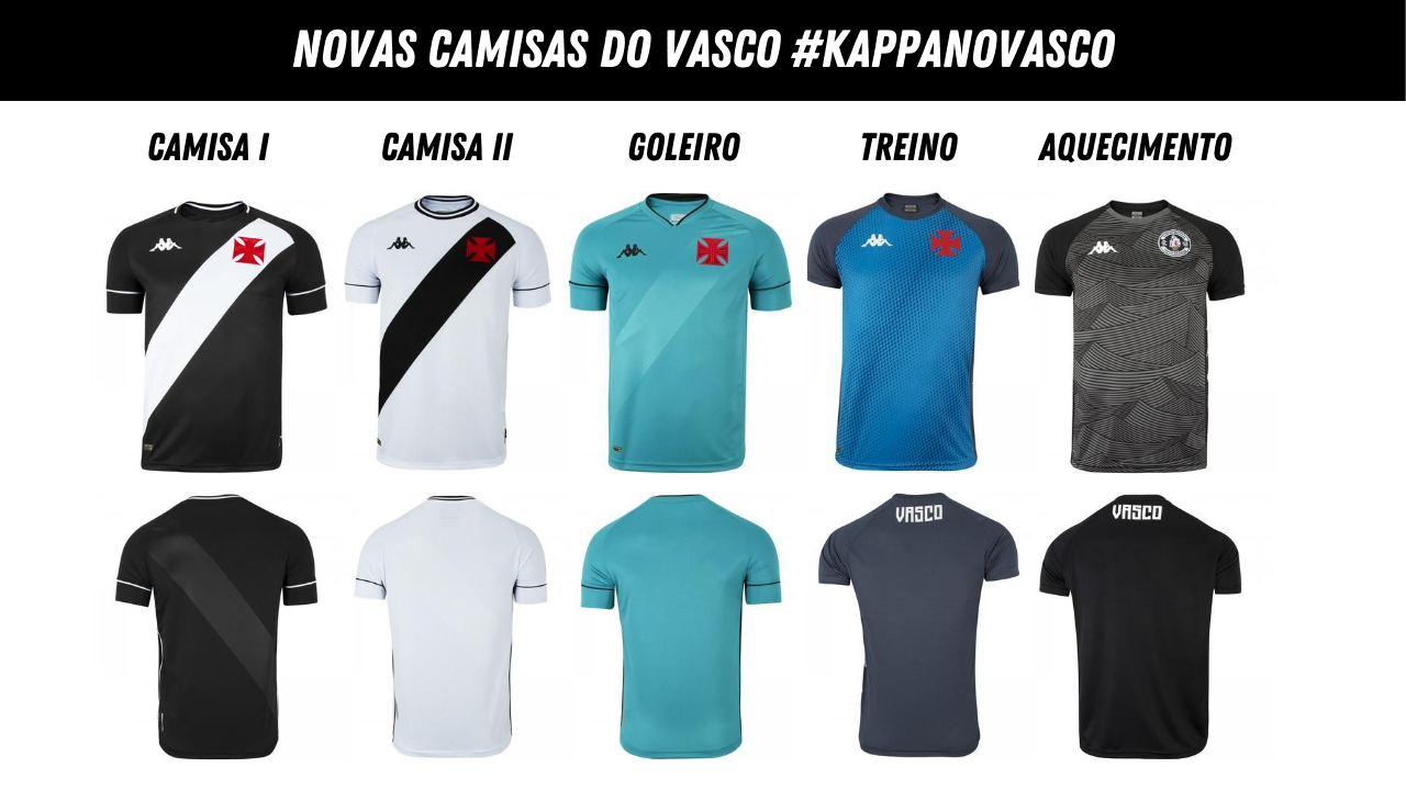 Confira imagens das novas camisas do Vasco fabricadas pela Kappa
