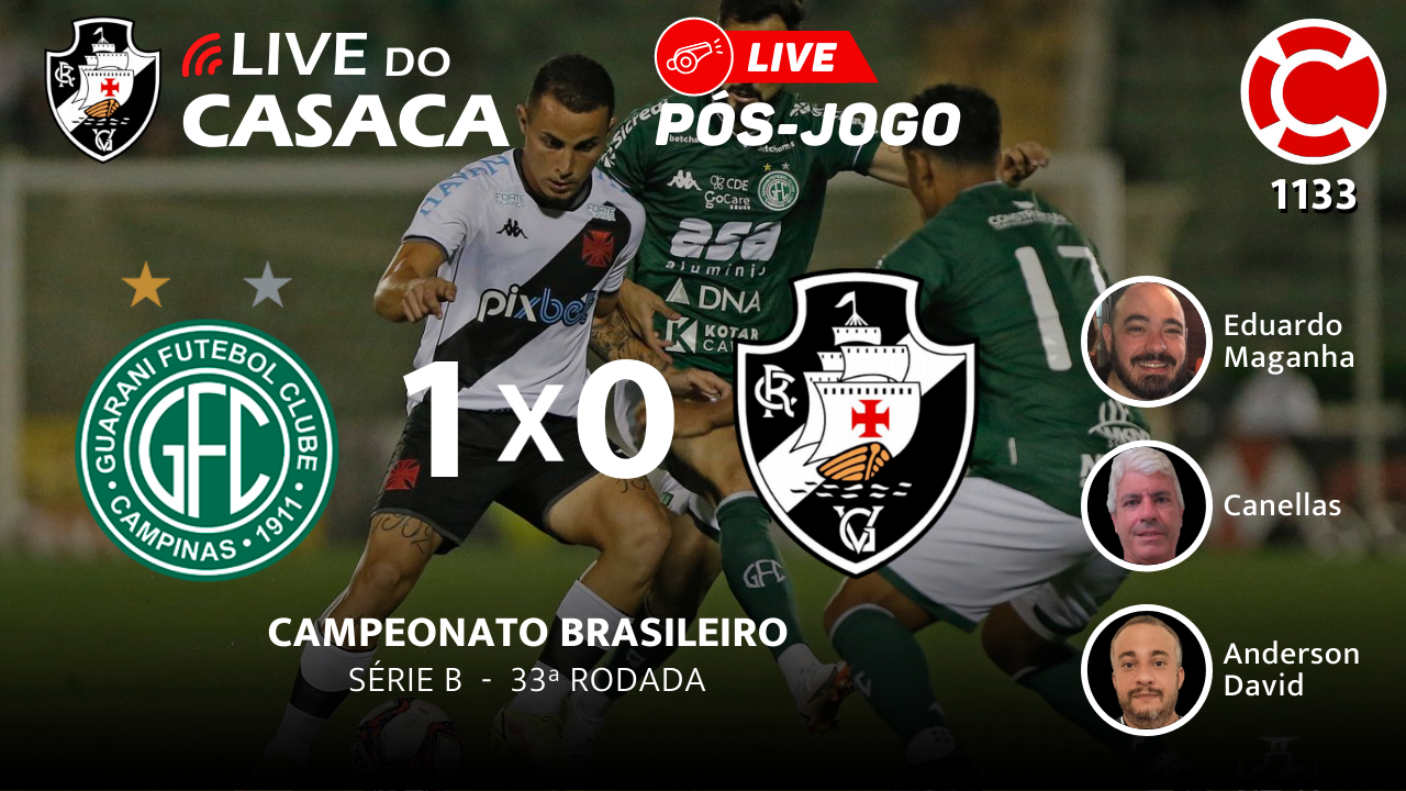 Live do CASACA 1133 / PÓS-JOGO – Guarani 1×0 VASCO