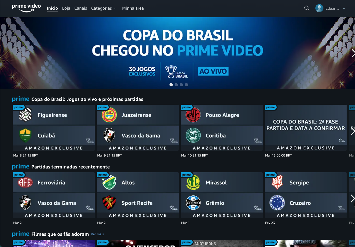 Como assistir Juazeirense x Vasco pela Copa do Brasil na Amazon Prime Video